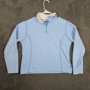 Alf‎ Kuhl Womens Medium Blue Microchamois Fleece Quarter Zip Pullover Sweater